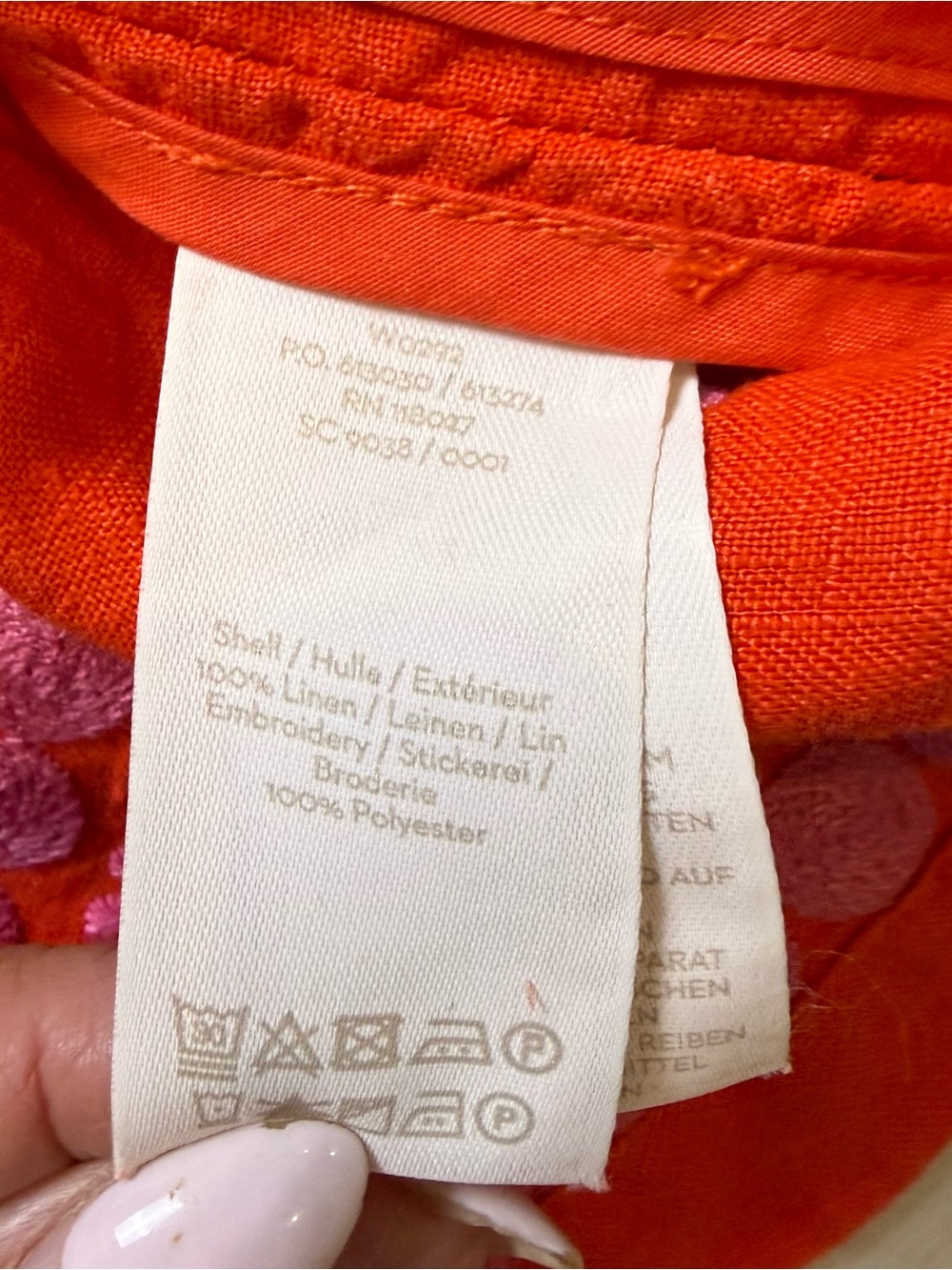 Boden Red linen Dress with Pink Embroidery - Picture 4 of 5